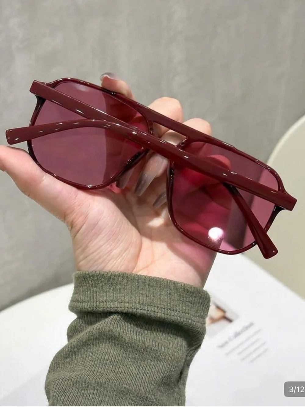 4 pair bundle NWT Stylish Women's Square Sunglasses - Black & Burgundy